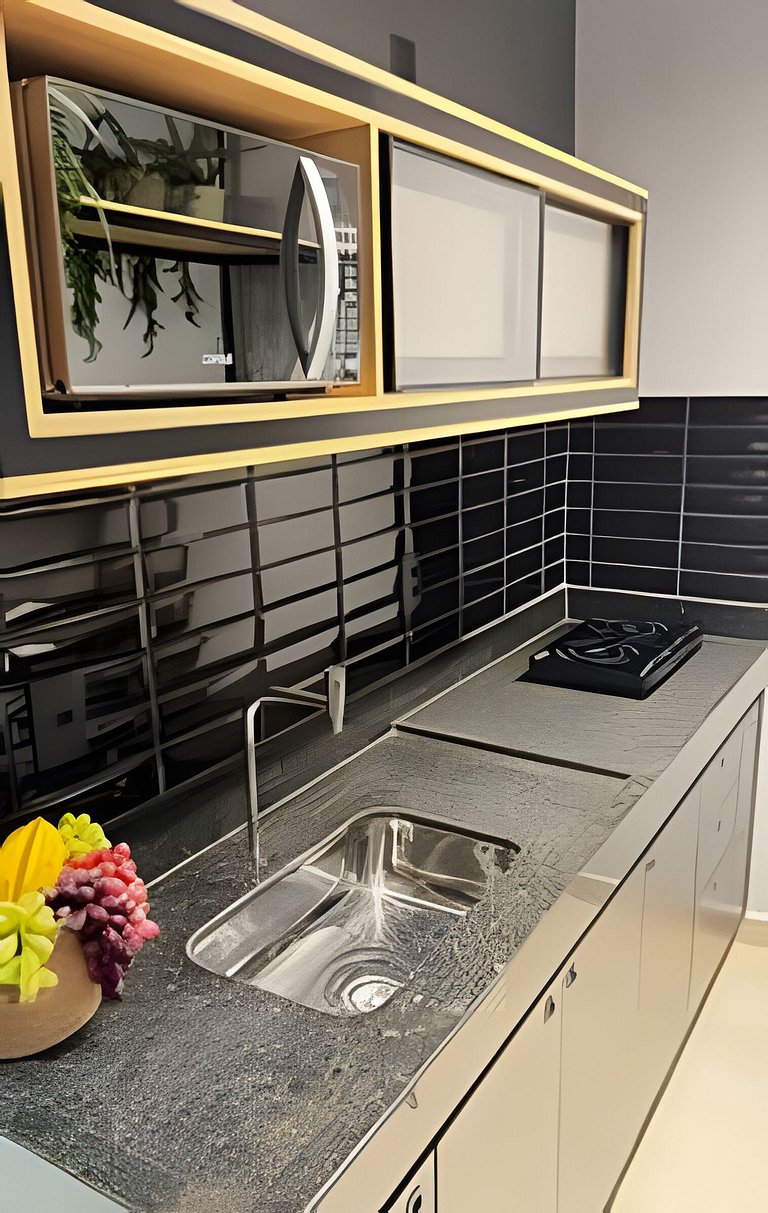 Studio moderno com duas camas de solteiro