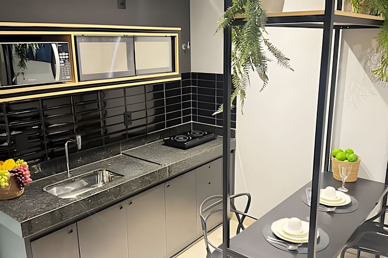 Studio moderno para duas pessoas casal